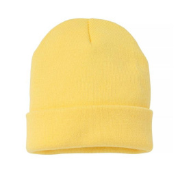 Yellow Acrylic Reversed Beanie- Traclet