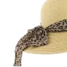 Capeline Queen Pastel Paille Papier Beige & Léopard- Herman Reference : 3552 | Chapellerie Traclet