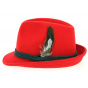 Erlangen Red Wool Felt Tyrolean Hat - Traclet