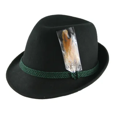 Black Wool Felt Tyrolean Hat Erlangen - Traclet  Reference: 9990 | Traclet Hat Shop