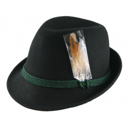 Black Wool Felt Tyrolean Hat Erlangen - Traclet