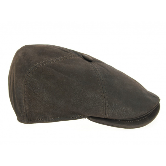 Casquette Cuir Homme Basile Marron - Traclet