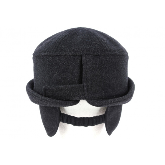 Passau Anthracite Wool Ear Flap Hat - Traclet
