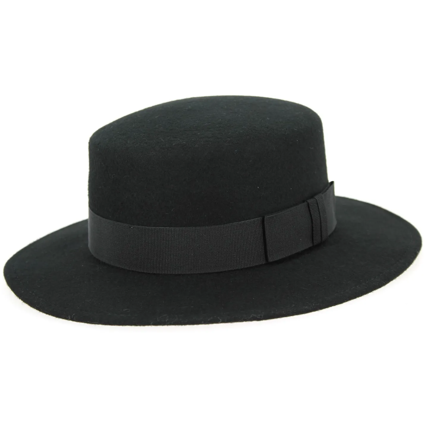 Canotier Peillon Feutre Laine Noir- Traclet  Reference : 9998 | Chapellerie Traclet