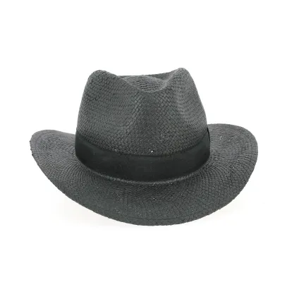 Thierry Paper Straw Traveller Hat Black - Traclet Reference: 10004 | Traclet Hat Shop