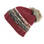 Burgundy Birlou Pompom Beanie - Traclet