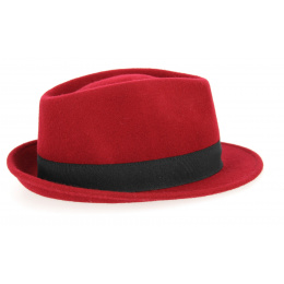 Chapeau Trilby Unity Feutre Laine Bordeaux- Traclet