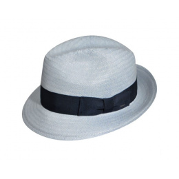 Blue Straw Fedora Hat Lando - Bailey