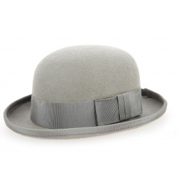 Pearl Grey Wool Felt Melon Hat - Traclet