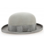 Pearl Gray Wool Felt Bowler Hat - Traclet