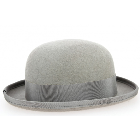 Chapeau Melon Feutre Laine Gris Perle - Traclet