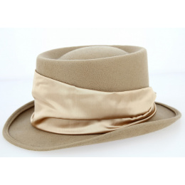 Beige-Traclet Half Top Hat