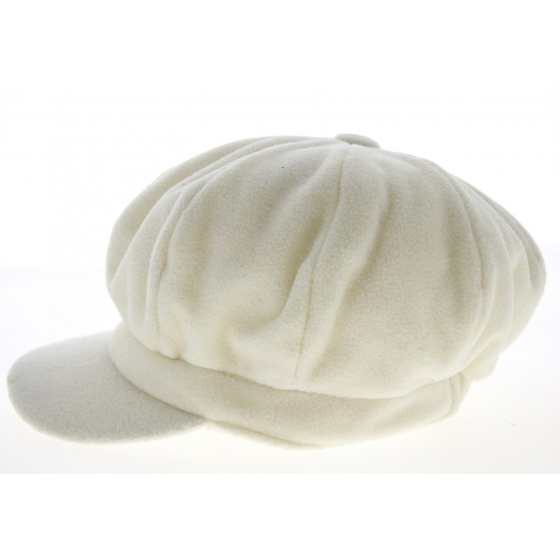 Cream Fleece Newsboy Cap - Traclet