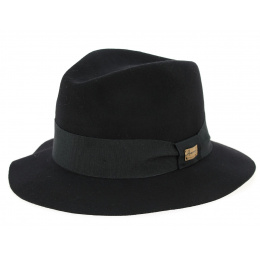 Black Wool Felt Fedora Hat Maxwell - Herman