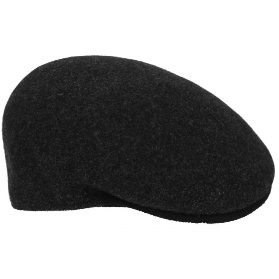 Casquette Plate 504-S Laine Noire & Grise - Kangol