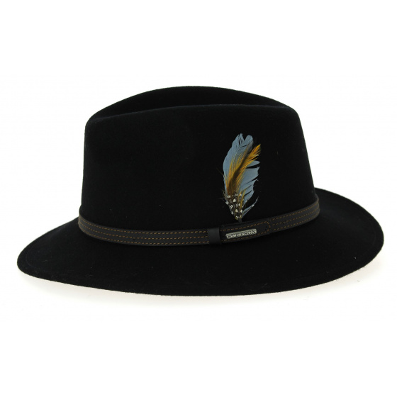 Vidor Vitafelt Wool Felt Black Hat - Stetson Vidor Vitafelt Wool Felt Black Hat - Stetson
