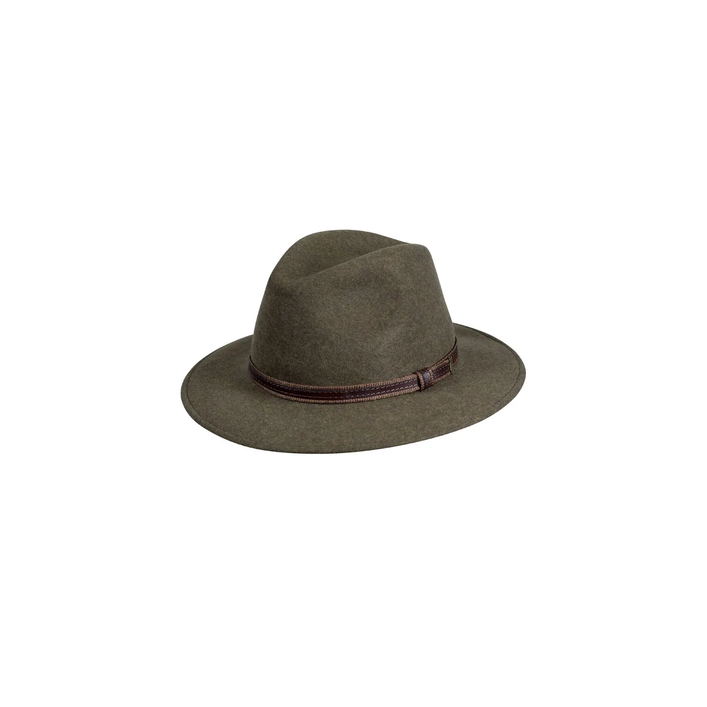Chapeau Traveller Faedo Feutre Laine Olive- Traclet Reference : 10032 | Chapellerie Traclet