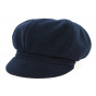 Navy Blue Polar Fleece Newsboy Cap Jeffi - Crambes