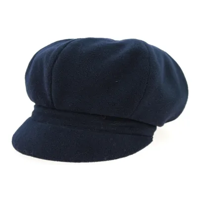 Navy Blue Polar Fleece Newsboy Cap Jeffi - Crambes  Reference: 10044 | Traclet Hat Shop