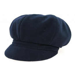 Navy Blue Polar Fleece Newsboy Cap Jeffi - Crambes
