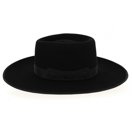 Sinsheim Wide Brim Wool Felt Hat in Black - Traclet