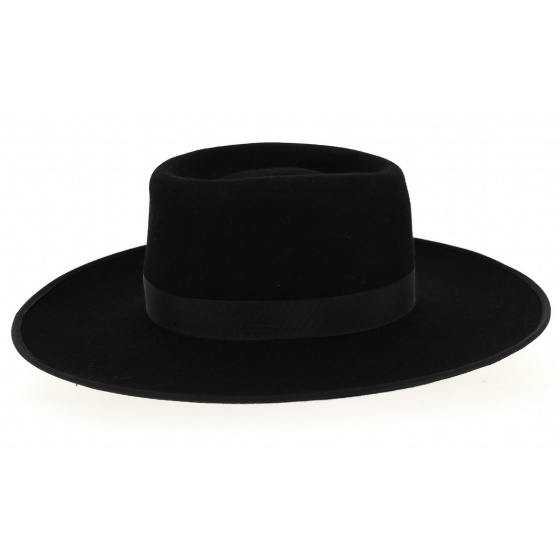Chapeau à Larges Bords Sinsheim Feutre Laine Noir- Traclet