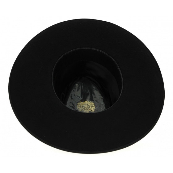 Sinsheim Wide Brim Wool Felt Hat in Black - Traclet