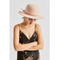 Phoebe Pink Wool Felt Wide Brim Hat - Brixton