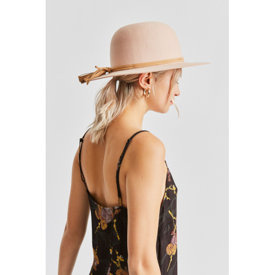 Phoebe Pink Wool Felt Wide Brim Hat - Brixton Phoebe Pink Wool Felt Wide Brim Hat - Brixton