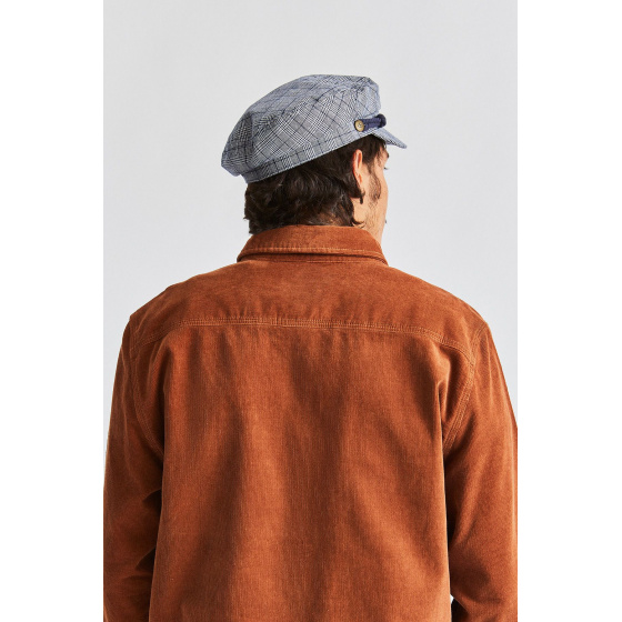 Navy Blue Fiddler Sailor Cap in Linen & Cotton - Brixton