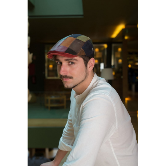 Casquette Plate Chambéon Patchwork Cuir - Fléchet