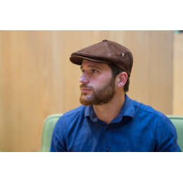 Men's Brown Basile Leather Cap - Traclet
