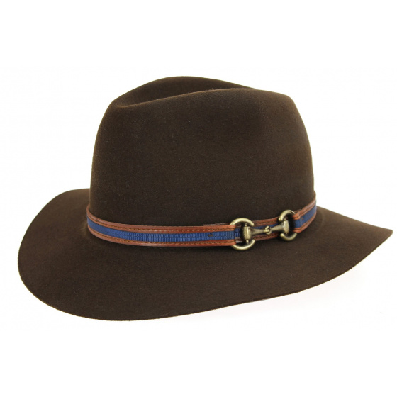 Brown Fur Felt Indiana Hat - Traclet