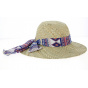 Natural Straw Wide-Brimmed Hat with Pink Ribbon - Traclet