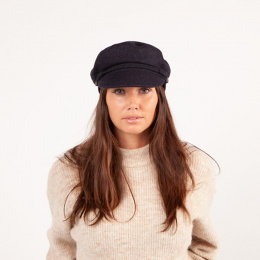 Black Wool Skipper Sailor Cap - Barts