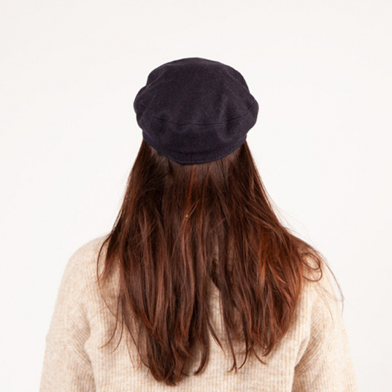 Black Wool Skipper Sailor Cap - Barts