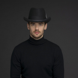 Homburg Godfather Hat Black Wool Felt - Bailey