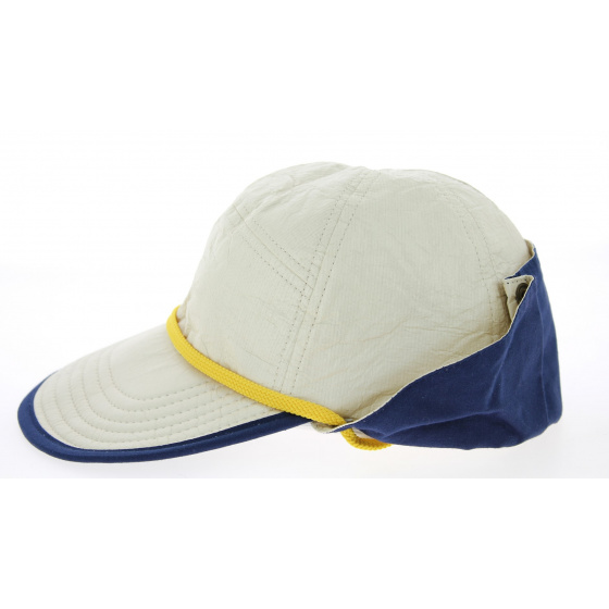 Casquette Protège-Nuque Anti-Uv Loïck Beige & Bleu Marine- Soway