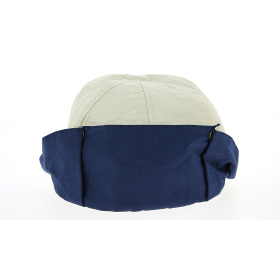 Anti-UV Neck Protection Cap Loïck Beige & Navy Blue - Soway