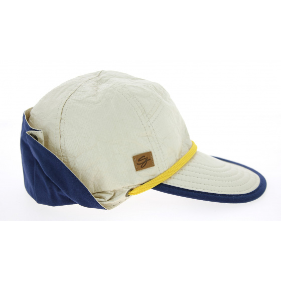 Casquette Protège-Nuque Anti-Uv Loïck Beige & Bleu Marine- Soway