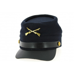 Union Army Cap in Navy Blue Wool - Traclet