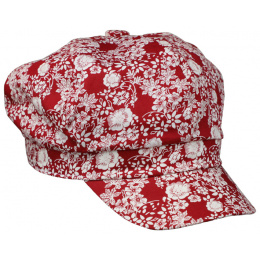 Summer Newsboy Cap Constance Cotton Red - Traclet