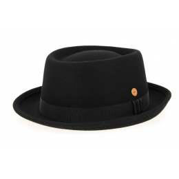 Black Wool Felt Porkpie Hat Ron - Mayser
