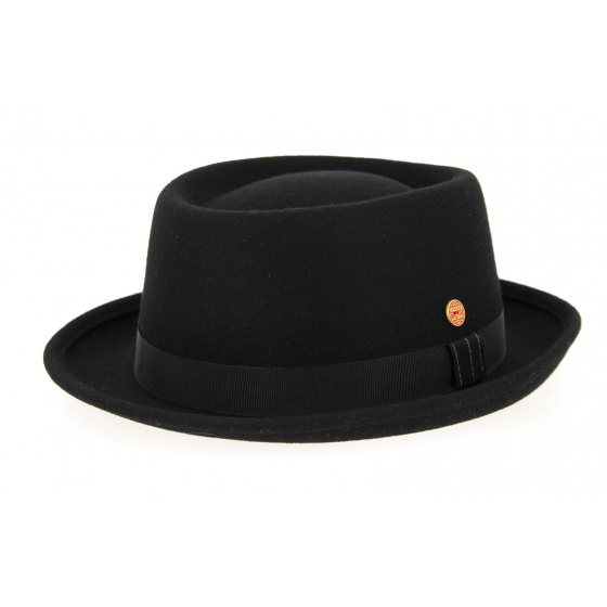 Black Wool Felt Porkpie Hat Ron - Mayser