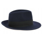 O Goldwin Navy Wool Felt Fedora Hat - Herman
