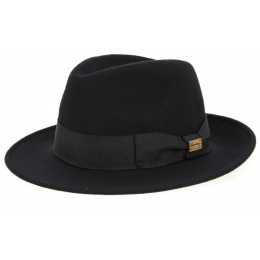 Black Wool Felt Fedora Hat Goldwin - Herman