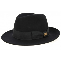 Fedora Goldwin Black Wool Felt Hat- Herman