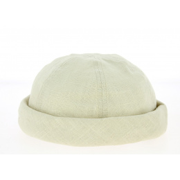 Sand-colored Linen Cooper Docker Cap - Mtm
