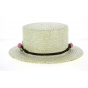 Women's White Triple Thickness Floral Boater Hat - Traclet