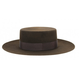 Chapeau Santiago Cordobes/Canotier Feutre Laine Chocolat- Traclet